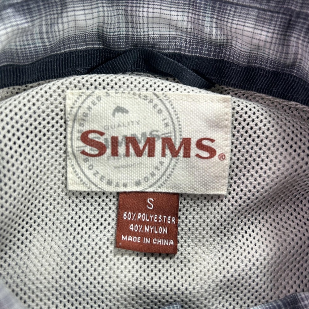 Simms Sierra Nevada Shirt Mens Small Gray Plaid Short Sleeve Fishing Vented - Picture 5 of 10